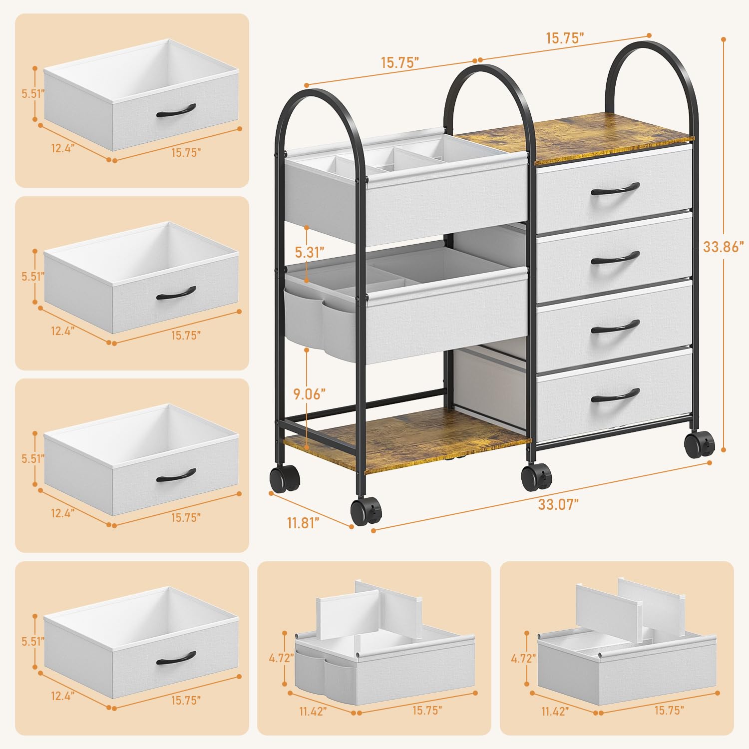 ONWAYHOME diaper cart wheels lock for secure performance in the nursery