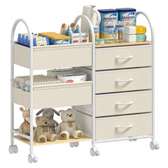 ONWAYHOME baby organizer cart 4-tier: convenient nursery storage on wheels.