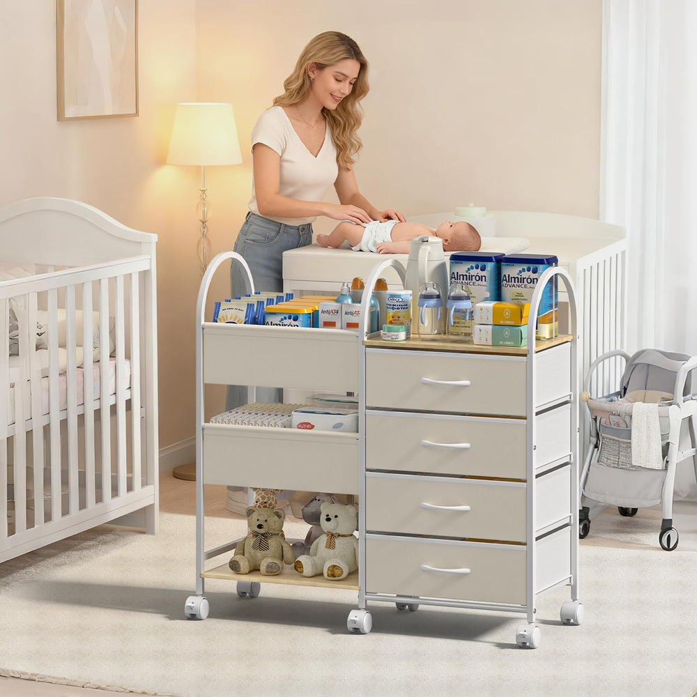 ONWAYHOME rolling cart wheels with locks enable stable, mobile toy and supply storage.