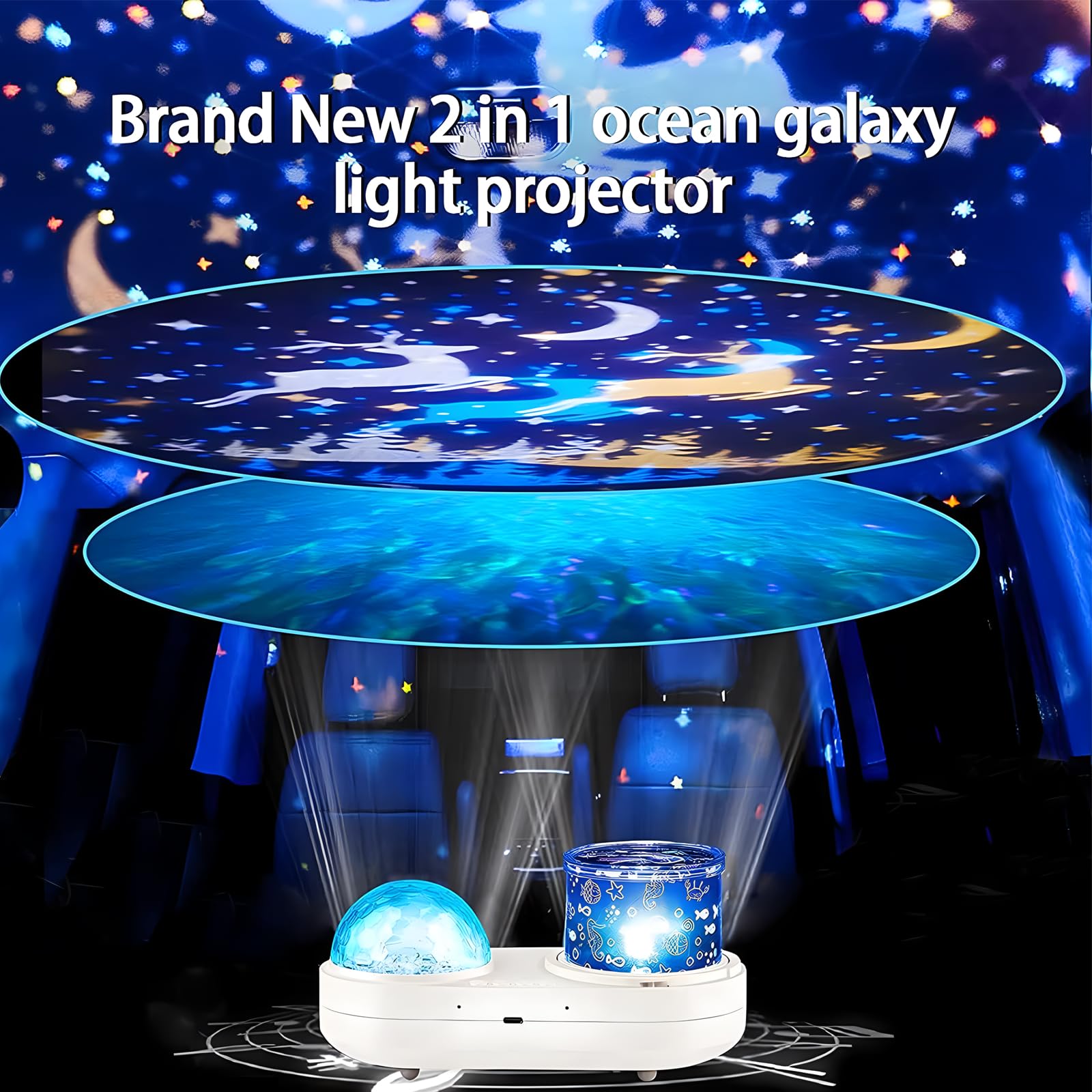 ONXE jellyfish projection theme adds calming ocean ambience for bedtime.