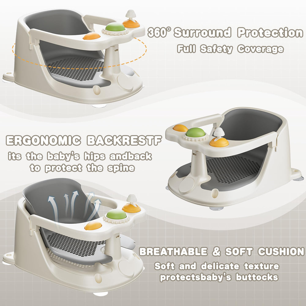ONXLL baby bath seat front play tray engages baby during bath time