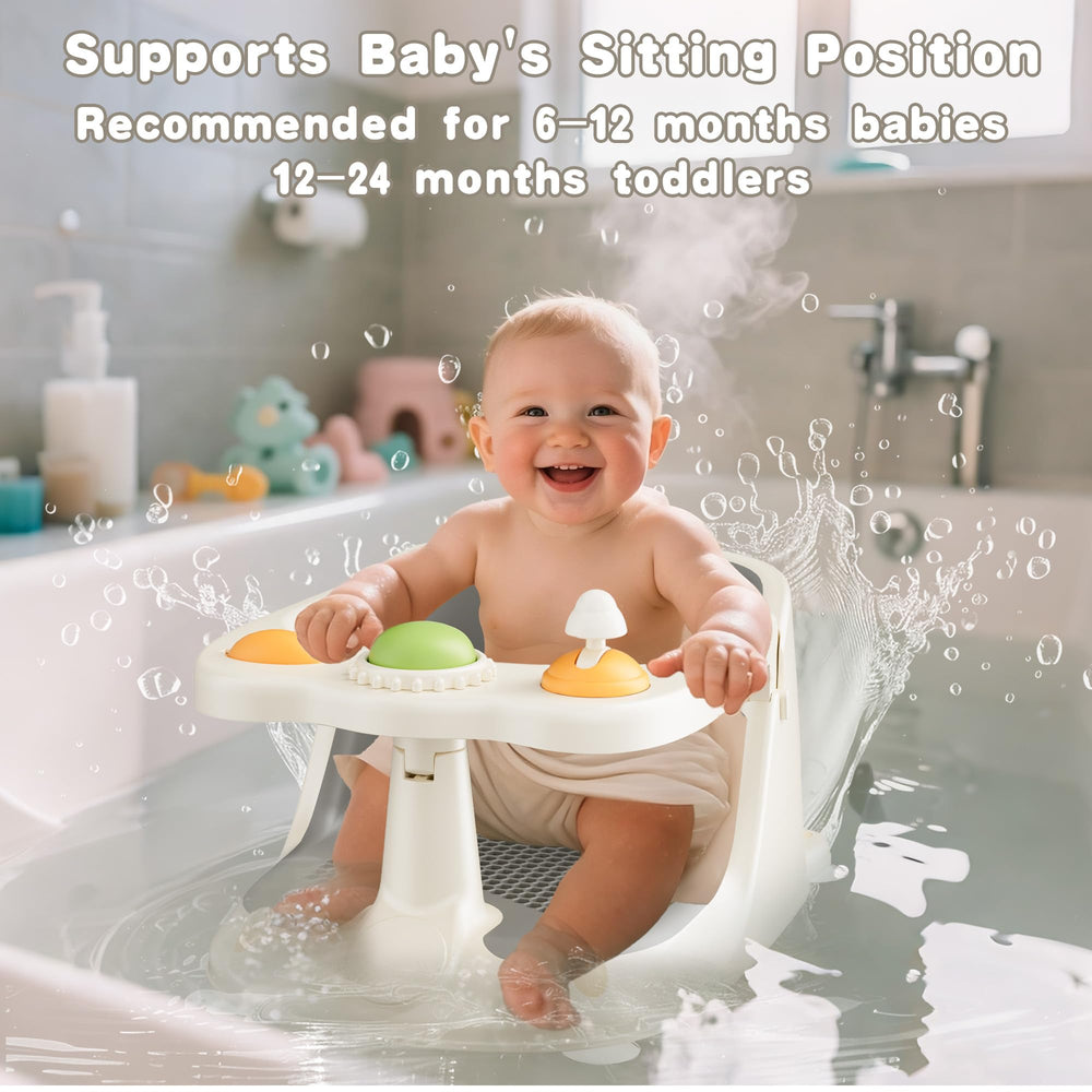 ONXLL bath seat four suction cups grip smooth tubs and tiles