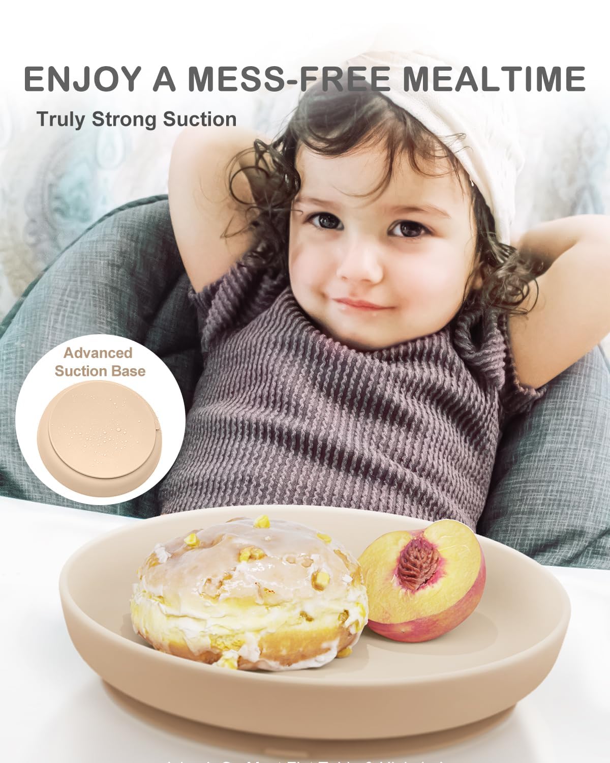 Onyucean suction plate with deep design holding ample food portions