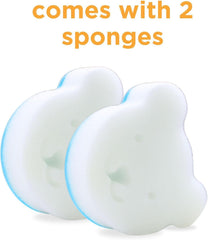 oogiebear bristle brush interlock showing easy snap-in sponge for mess-free grooming