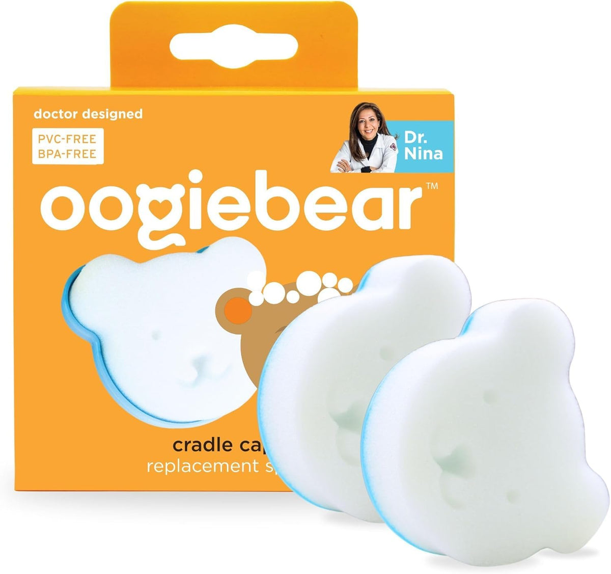 oogiebear cradle cap sponge refill pack for gentle scalp care