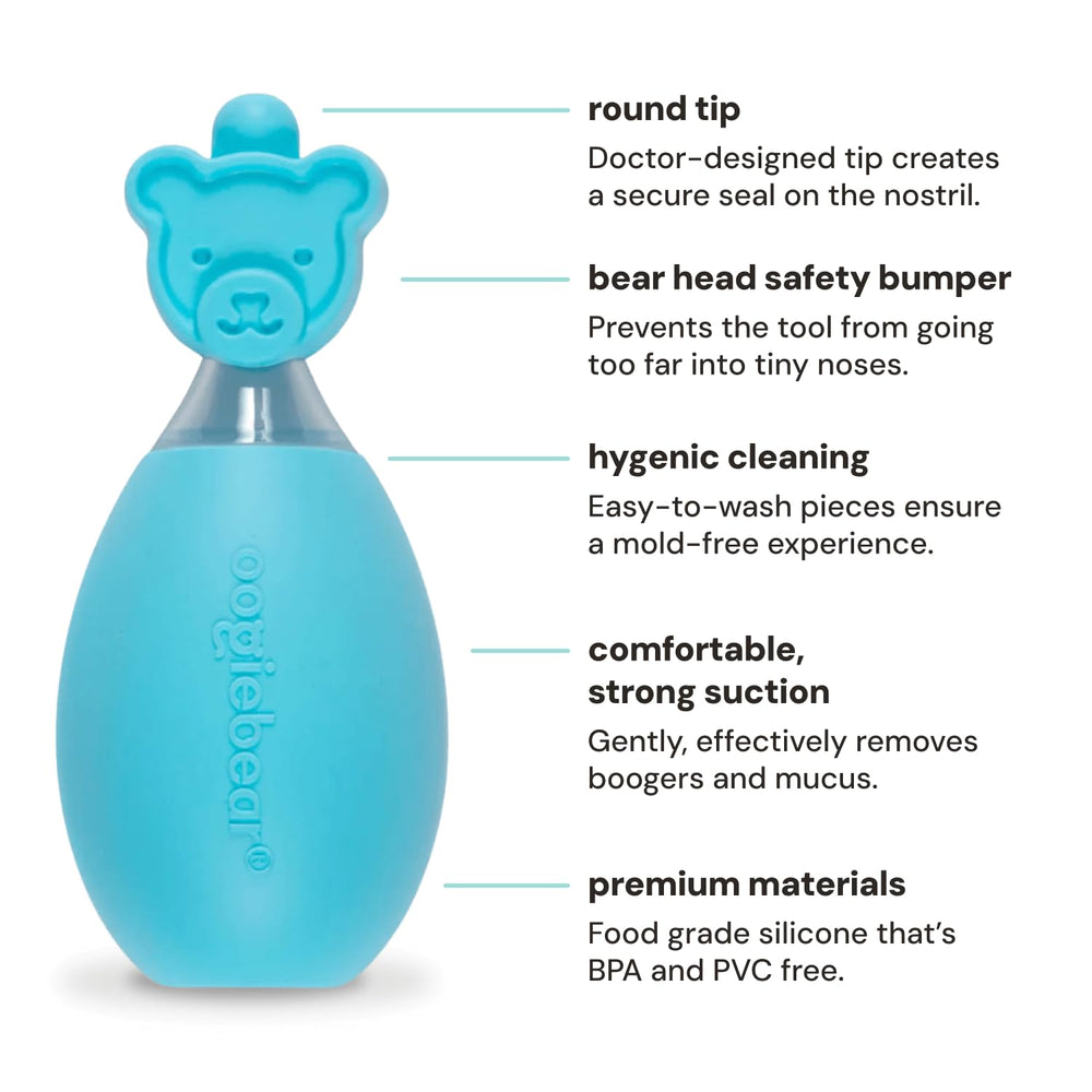 oogiebear nasal aspirator with soft tip designed for newborn comfort