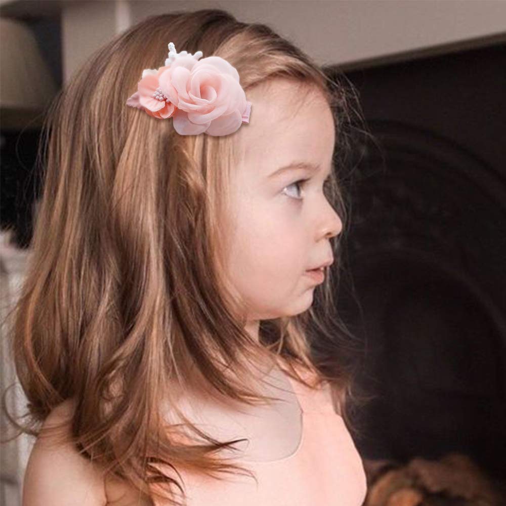 OOSAKU peach blossom flower hair clip, stylish accessory for photos and parties