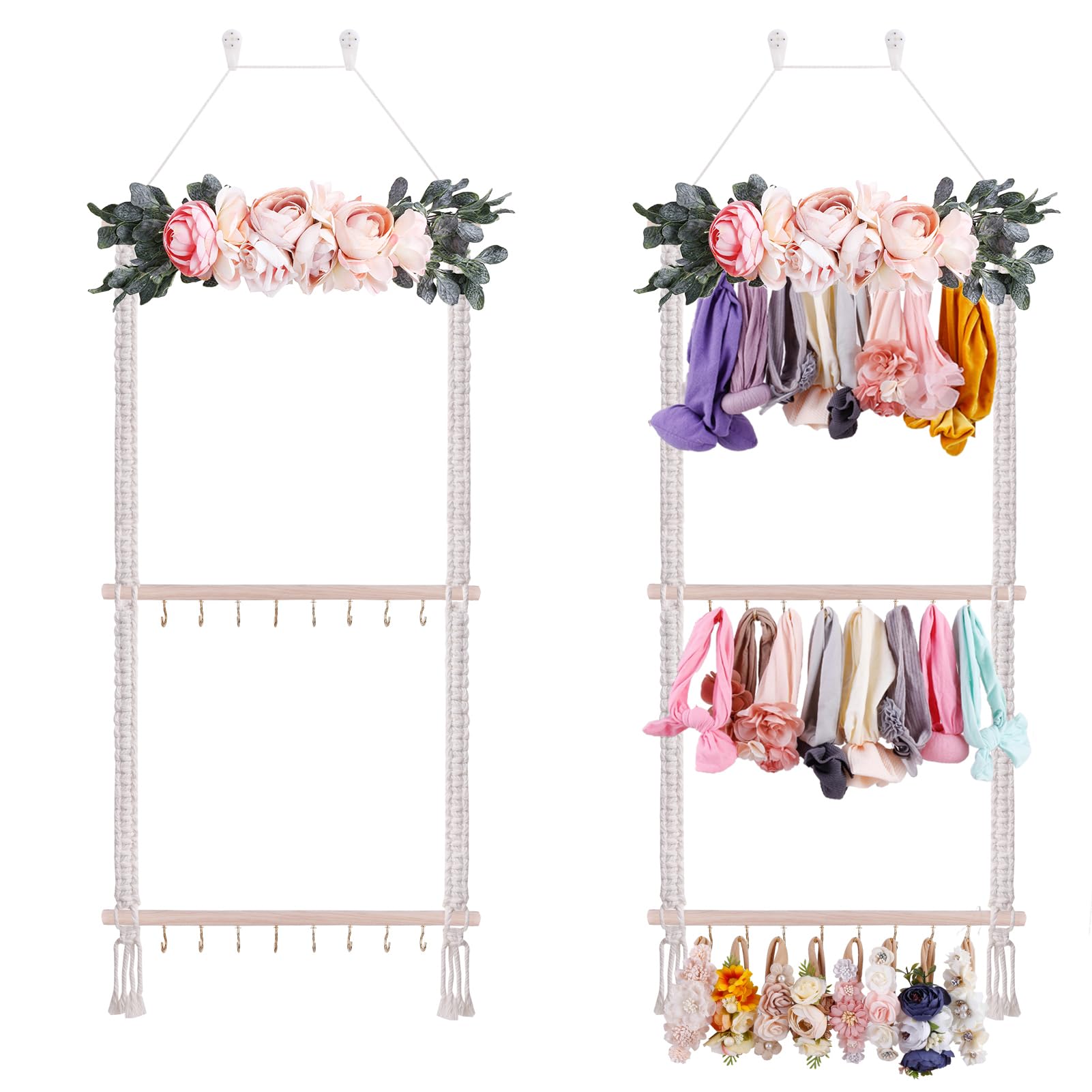 OOSAKU headbands holder wall mount keeps baby hair accessories neatly organized