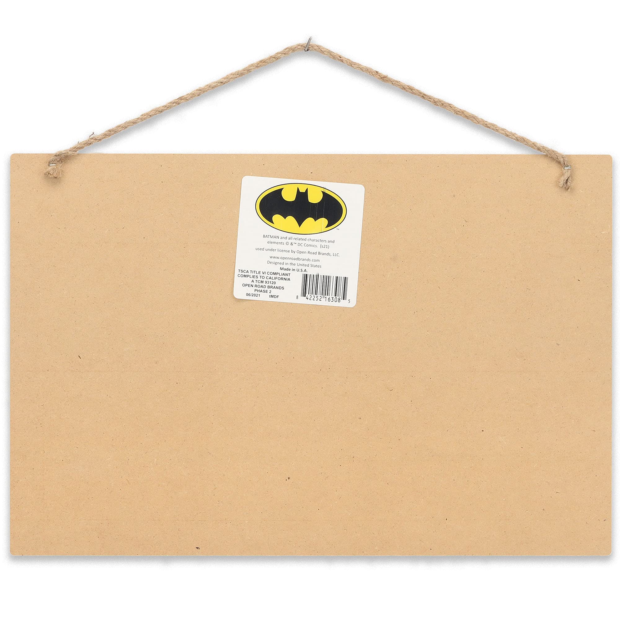 Open Road Brands Batman sign in MDF, adds durable vintage wall art to a game room