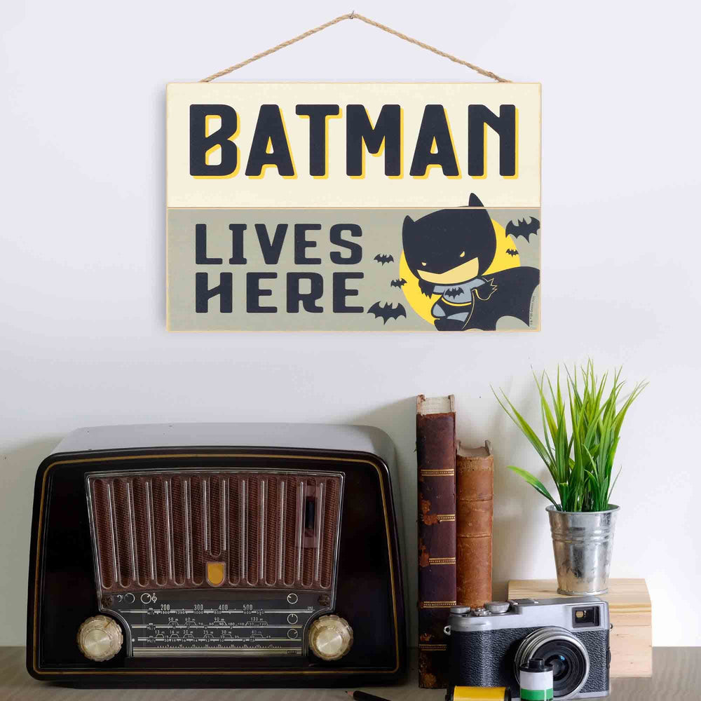 Open Road Brands Batman sign reads Batman lives here, bold room statement