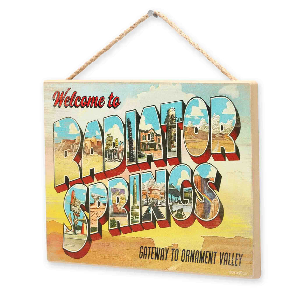 Open Road Brands Disney Pixar Cars welcome Radiator Springs wall art brightening kids' space