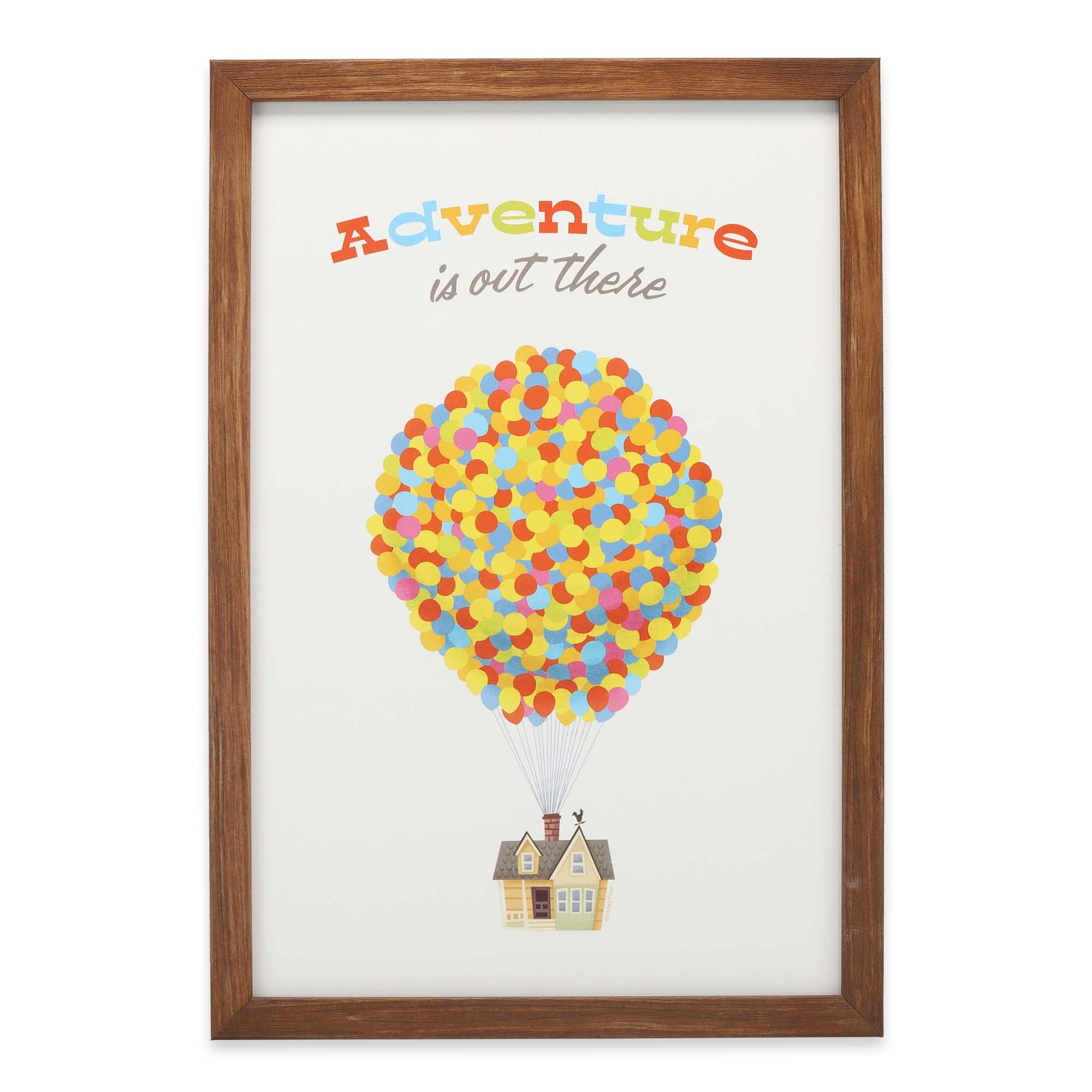 Open Road Brands Disney Pixar Up adventure framed wall decor with inspiring quote for kids' rooms