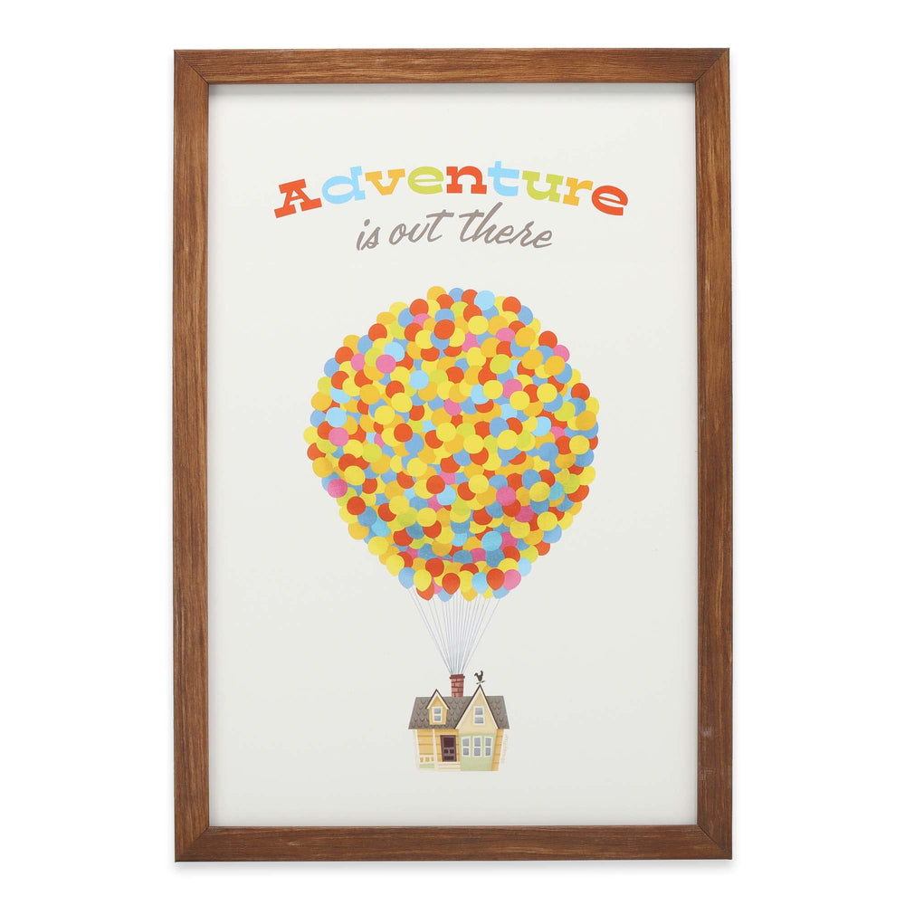 Open Road Brands Disney Pixar Up adventure framed wall decor with inspiring quote for kids' rooms