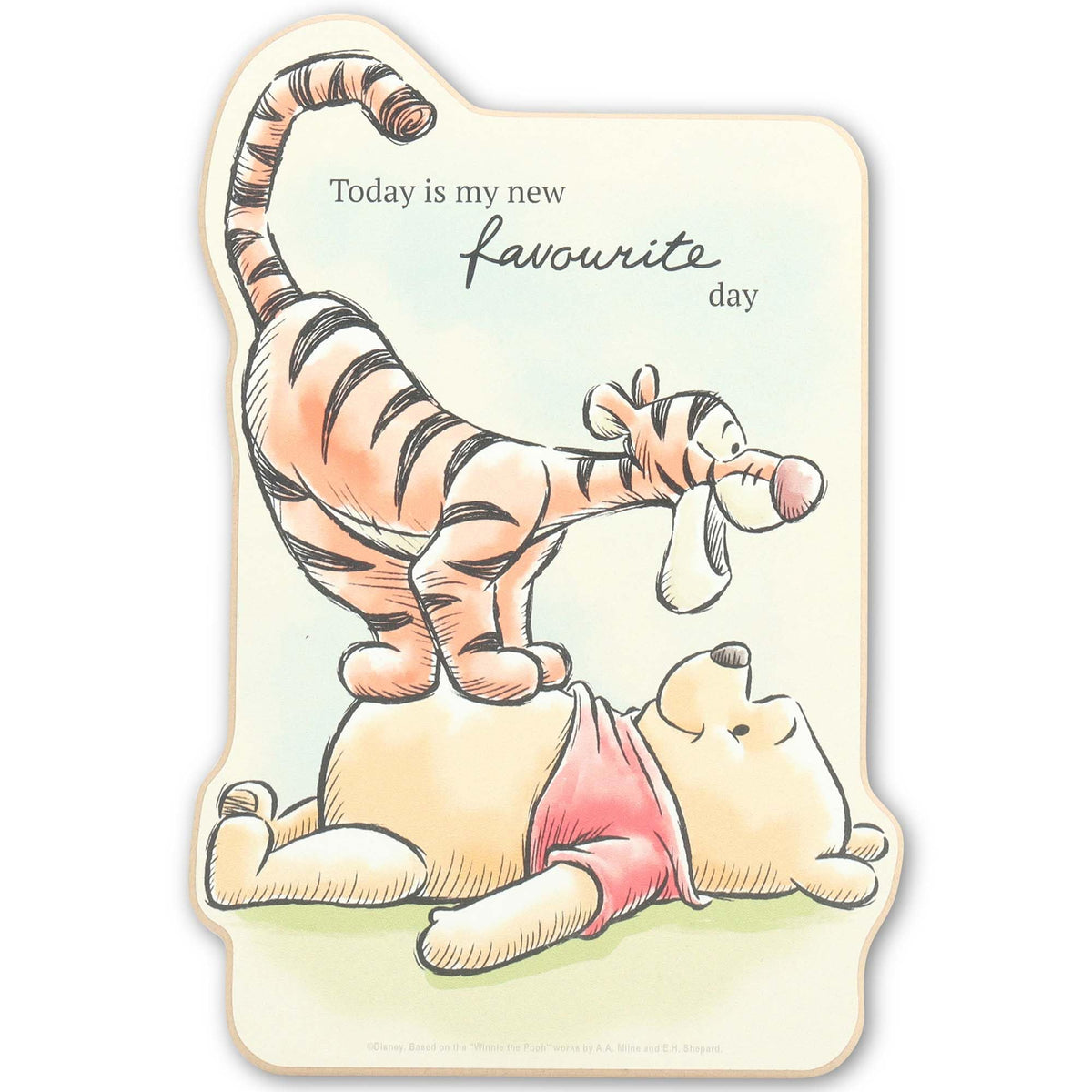 Open Road Brands Pooh and Tigger wall decor featuring Today is my favorite day, brightening a kids' room.