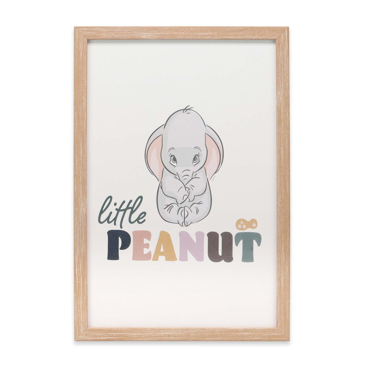 Open Road Brands Dumbo little peanut framed wall decor with soft pastels enhances nursery ambiance