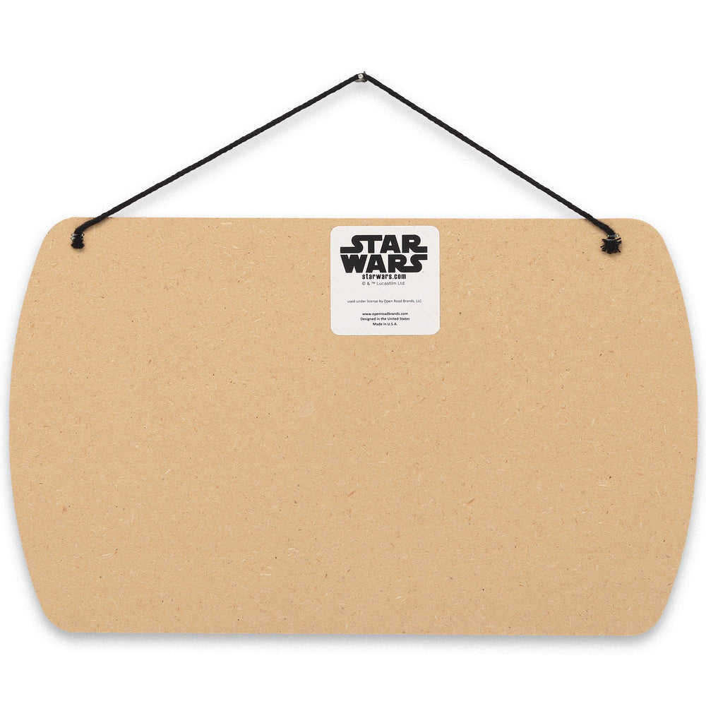 Force is strong with this little one sign enhances a cozy Star Wars space.