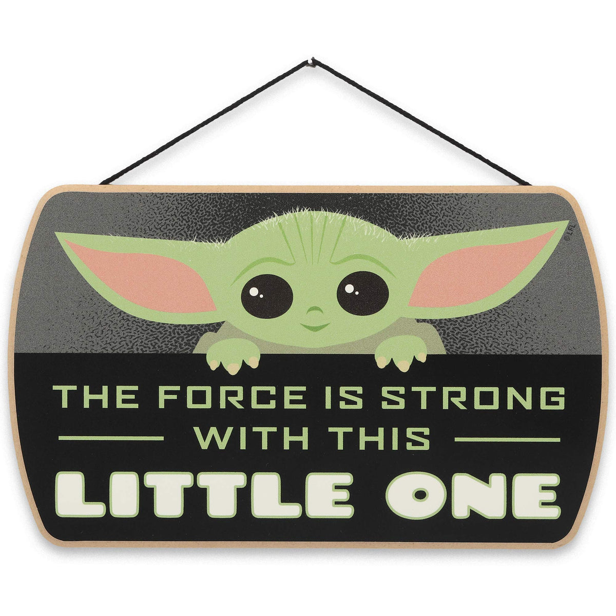 Open Road Brands Mandalorian Baby Yoda wall sign for a playful Star Wars nursery display.