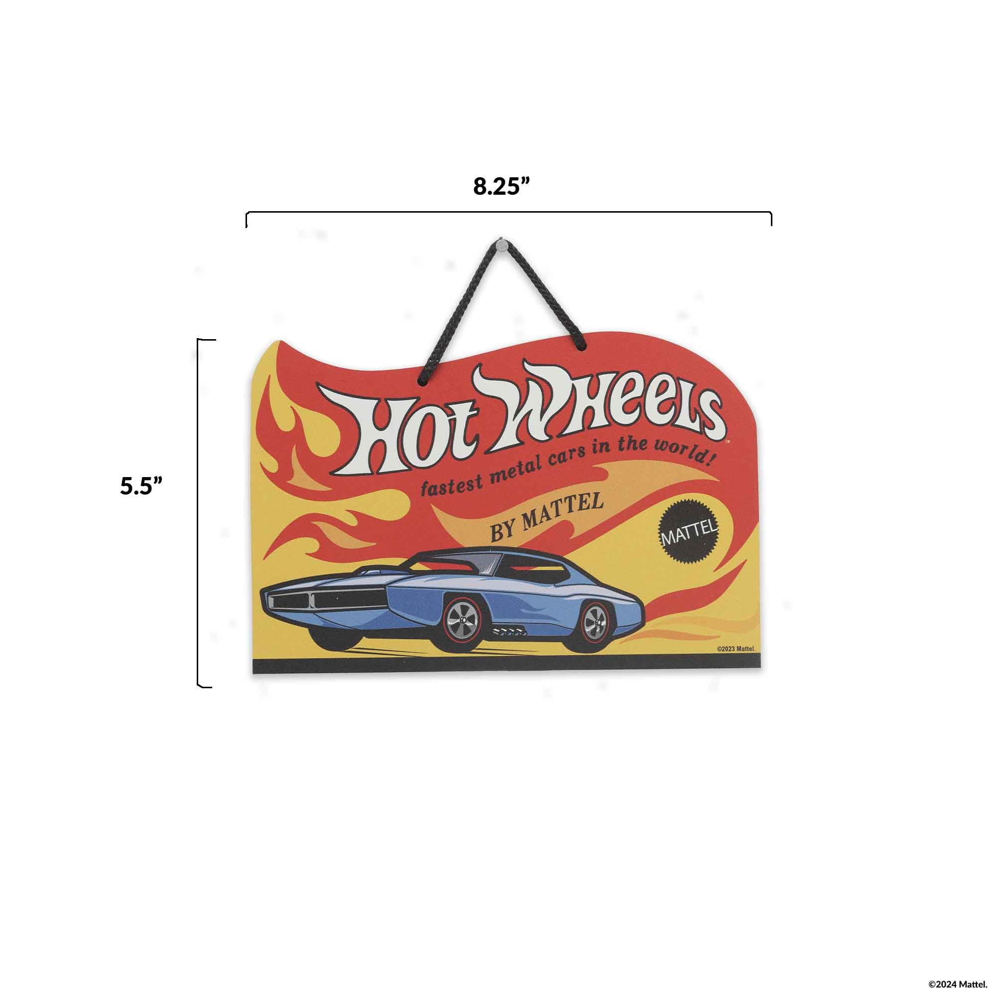 8.25 by 5.5 inch sign creates bold retro accent anywhere.