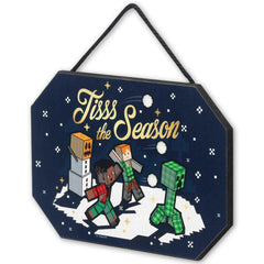 Open Road Brands Minecraft Tis the Season sign side view, compact display option.