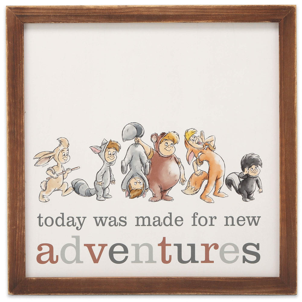 Open Road Brands Peter Pan Lost Boys wall sign with detailed illustration, ideal for playrooms.