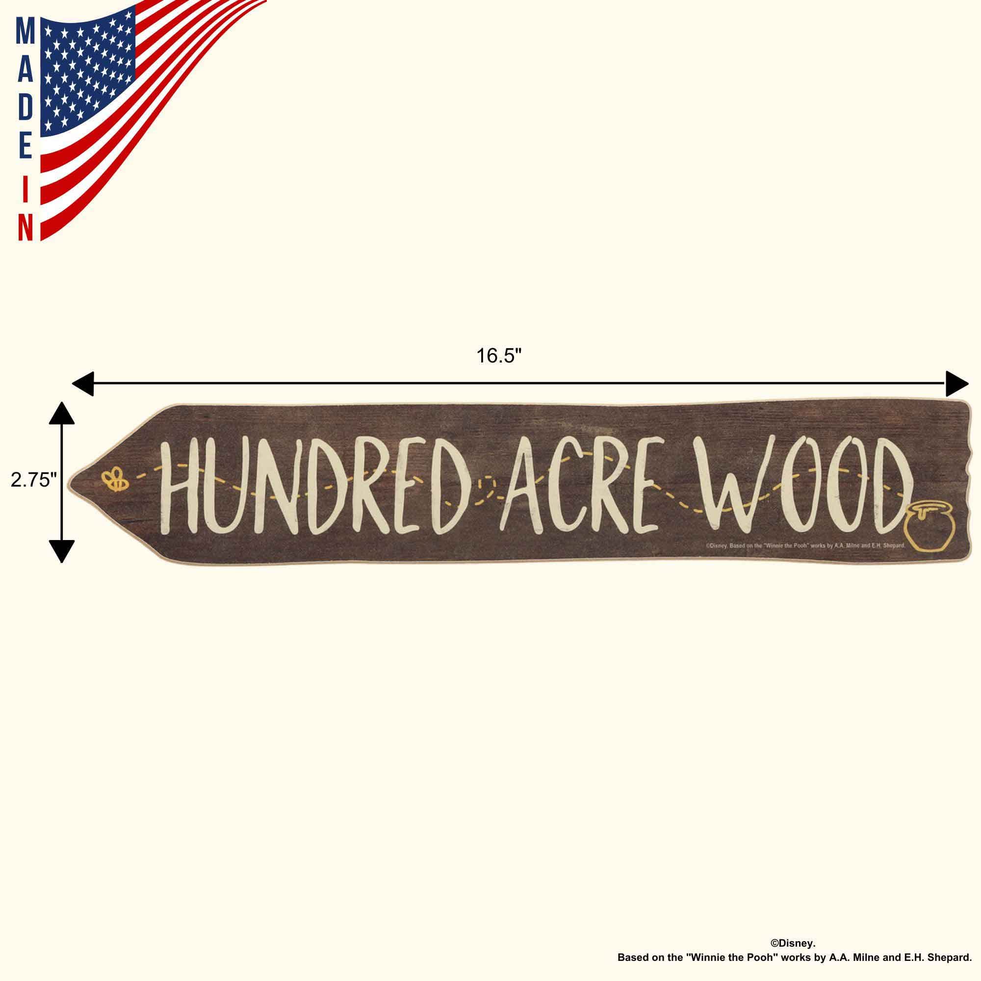 Open Road Brands Pooh arrow art brightens walls with nostalgic charm.