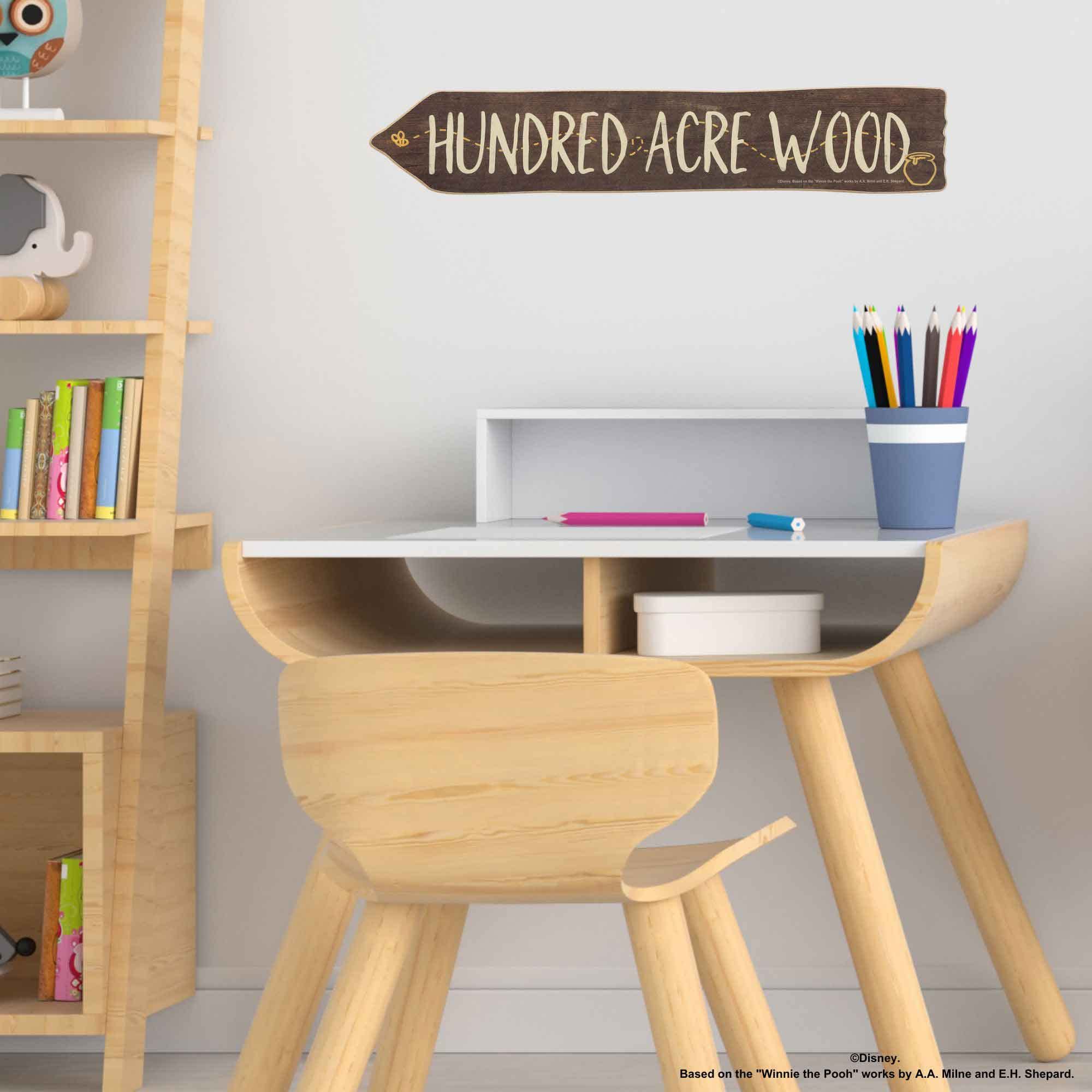 Open Road Brands Pooh sign accent ideal for playrooms and imaginative spaces.
