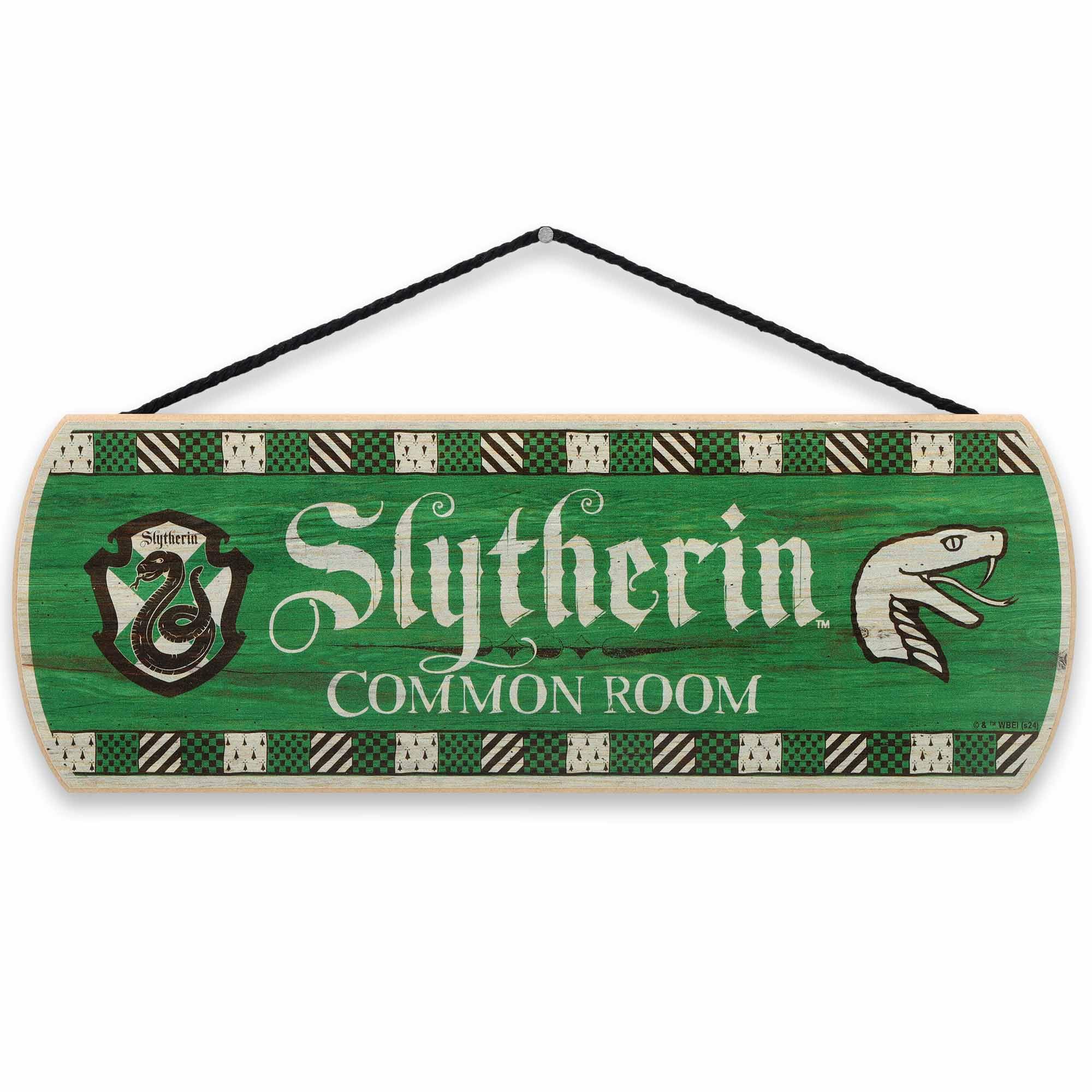 Open Road Brands Slytherin Common Room sign with crest, perfect for teen bedrooms.