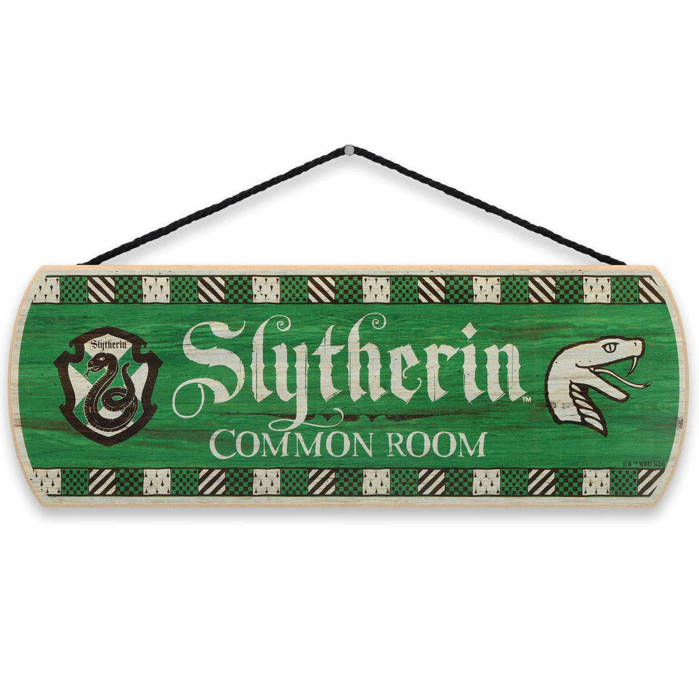 Open Road Brands Slytherin Common Room sign with crest, perfect for teen bedrooms.