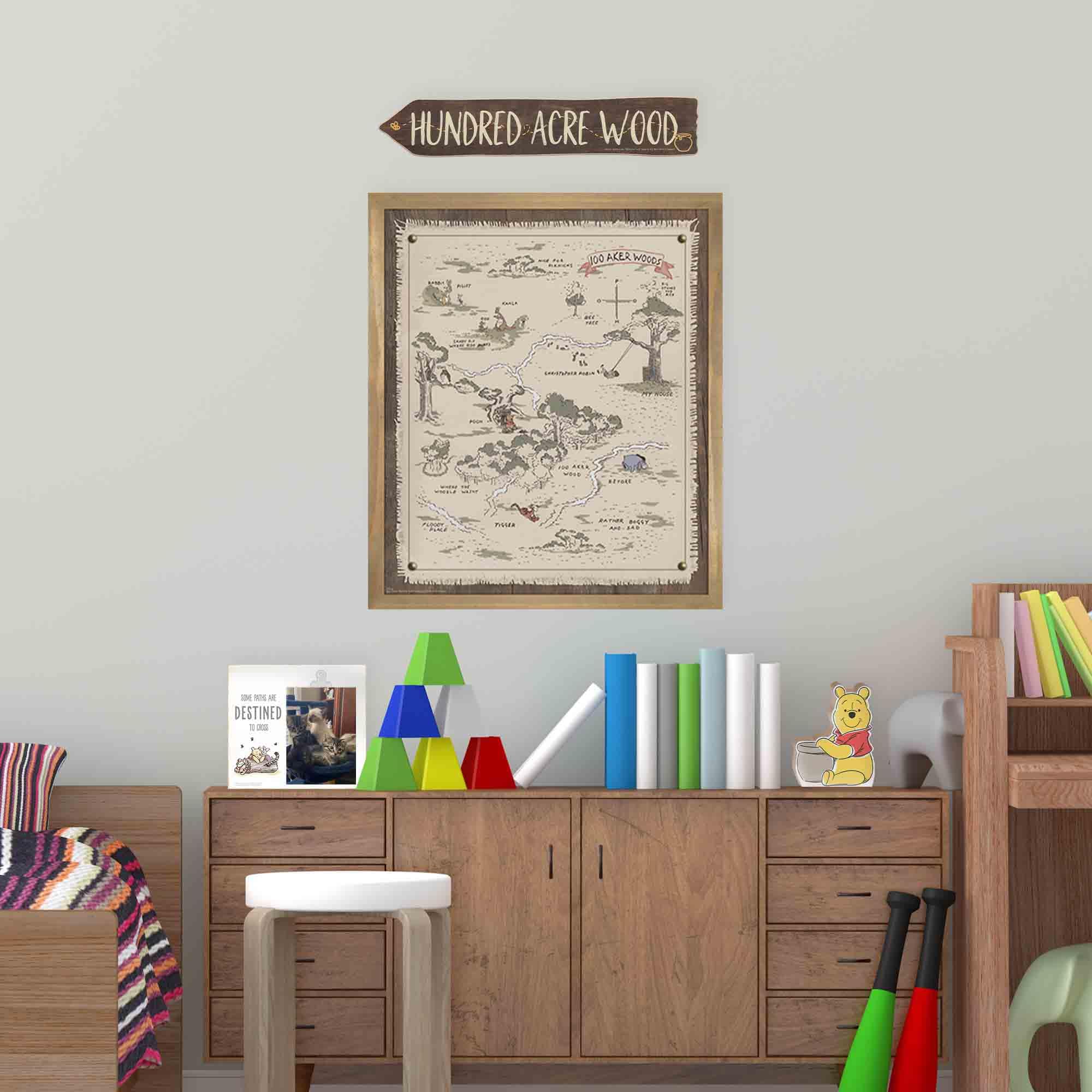 Open Road Brands wood-framed sign featuring Pooh for charming children's rooms