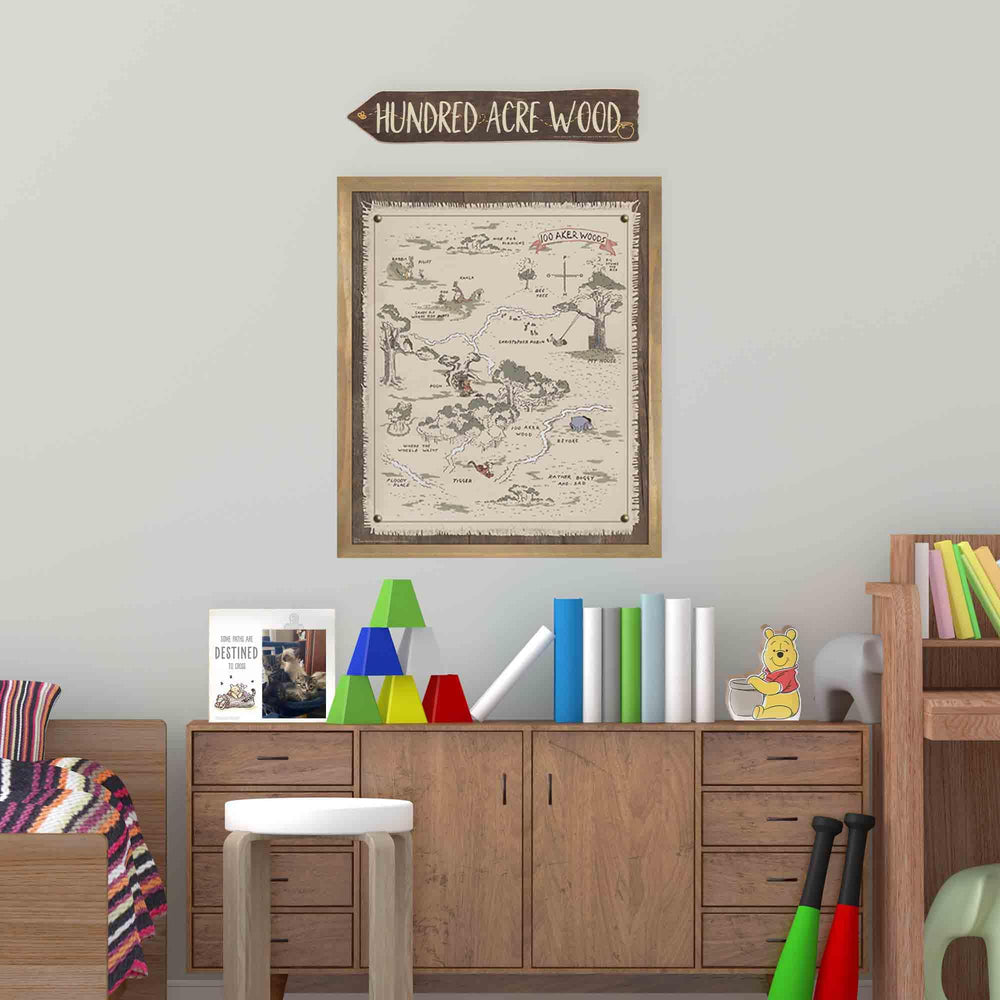 Open Road Brands wood-framed sign featuring Pooh for charming children's rooms