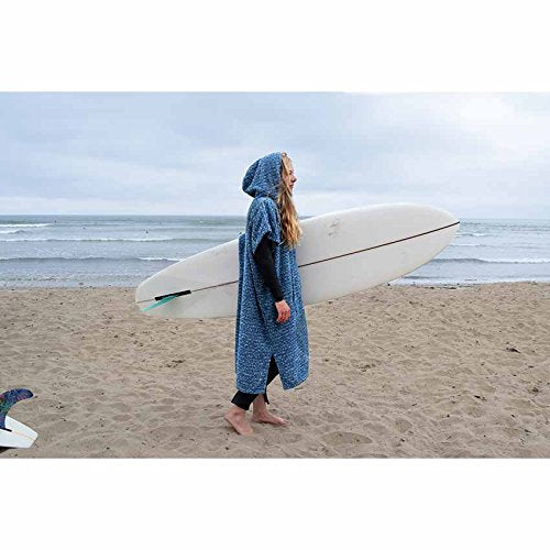 Open Road Goods surf poncho back view highlighting relaxed fit and full coverage for post-surf warmth.