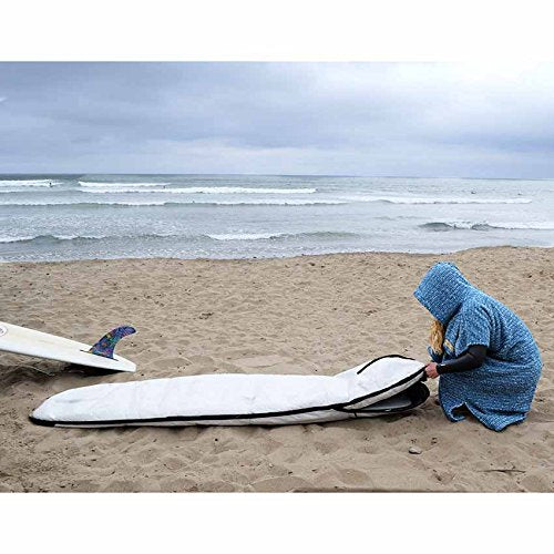 Open Road Goods poncho in-use over wetsuit enabling private, easy changing.