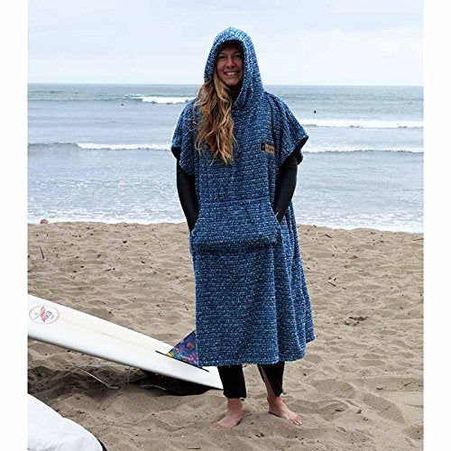 Open Road Goods poncho pocket close-up demonstrating secure zippered storage during beach changes.