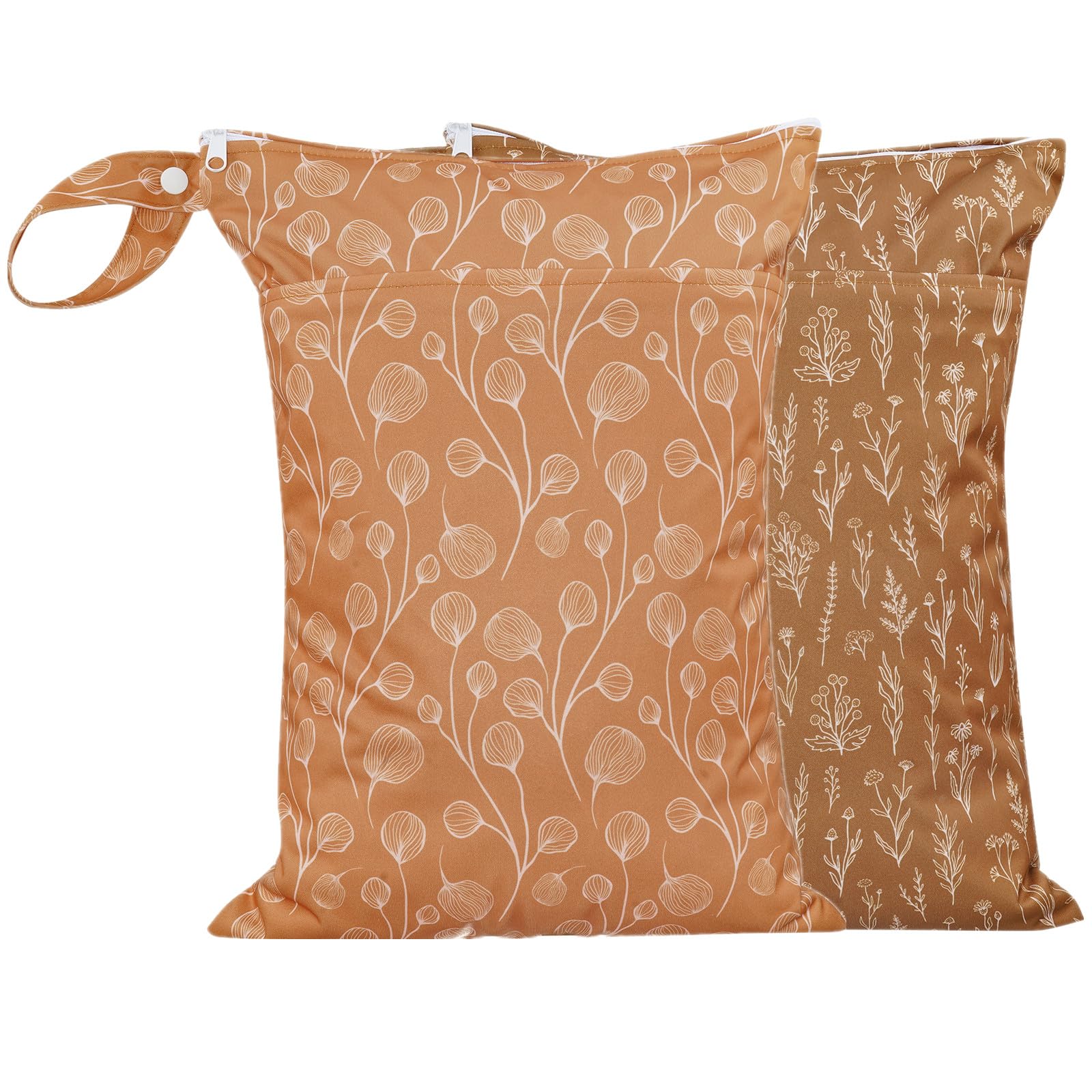Opgroeie wet/dry bag with two pockets and handle for organized travel.