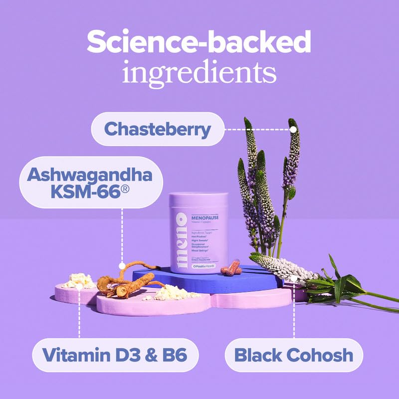 O Positiv MENO ingredient blend including Black Cohosh and Ashwagandha