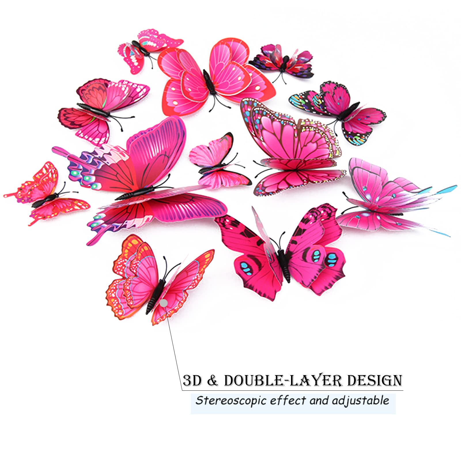 OPSEAM 3D butterfly stickers feature layered wings for lifelike depth and elegance.