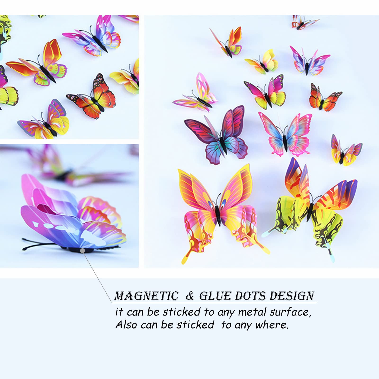 Opseam butterfly wall decor enhances bedrooms with colorful accents.