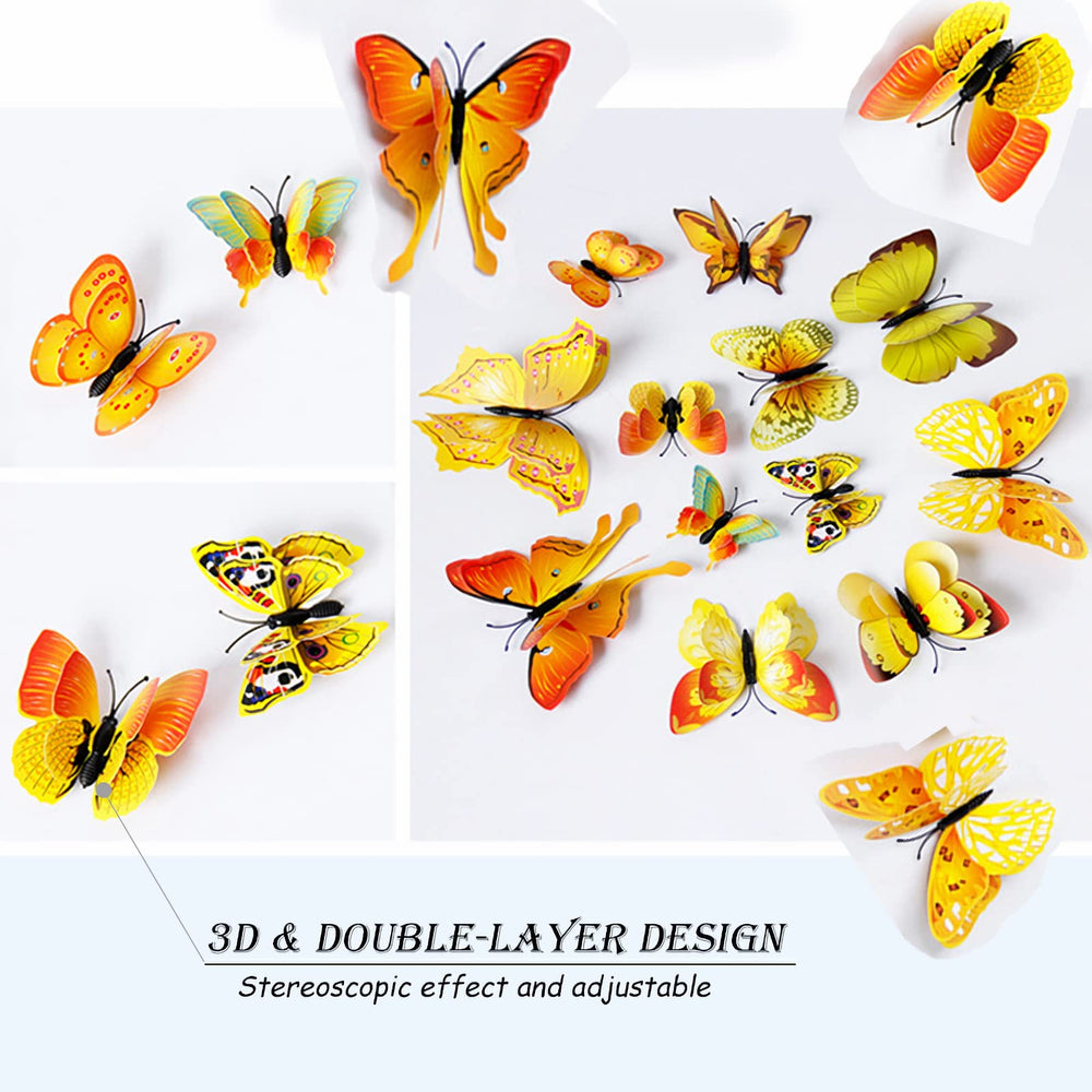 OPSEAM four sizes of butterflies arranged on wall for dynamic decor