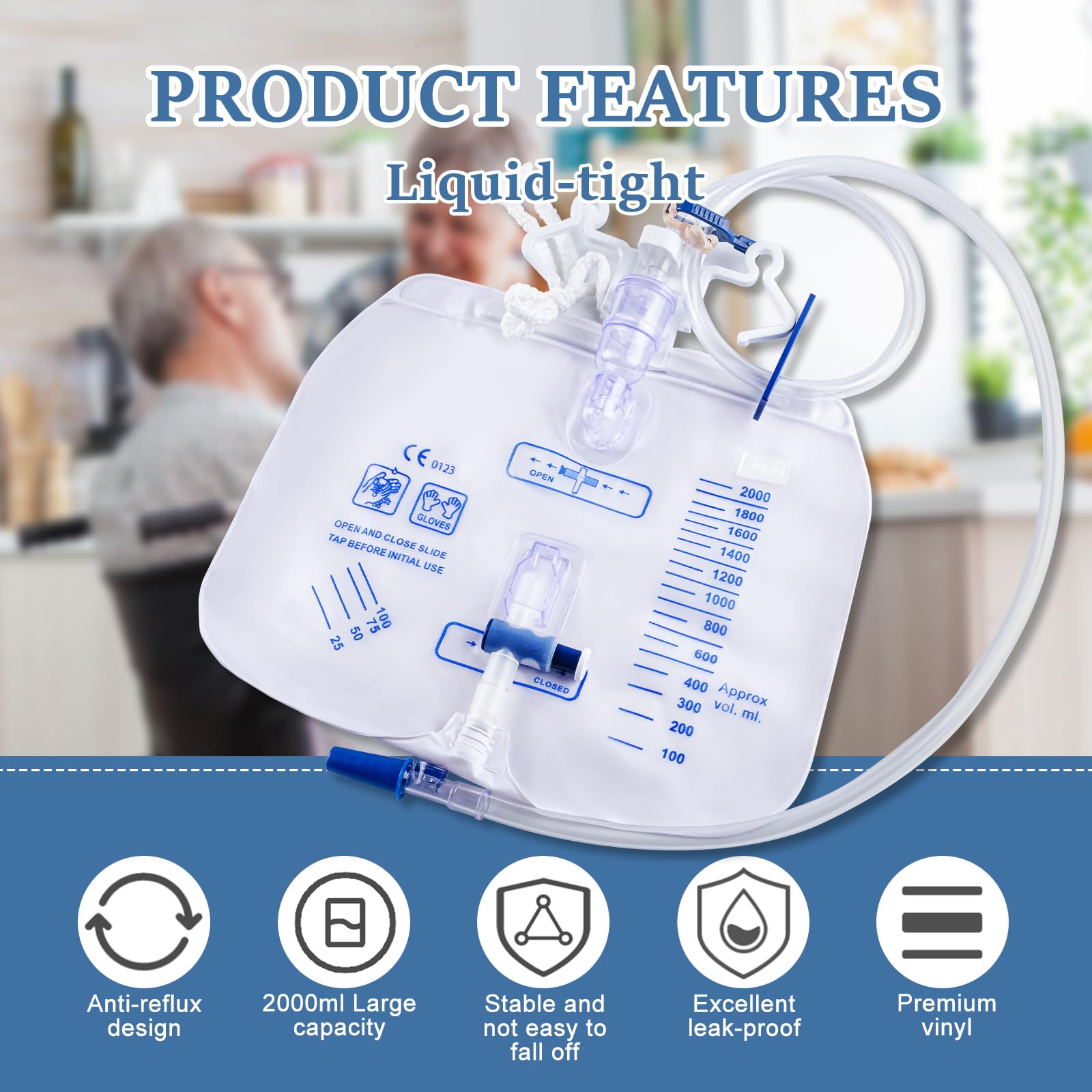 Anti reflux chamber keeps flow in one direction on Opstra Yee bag
