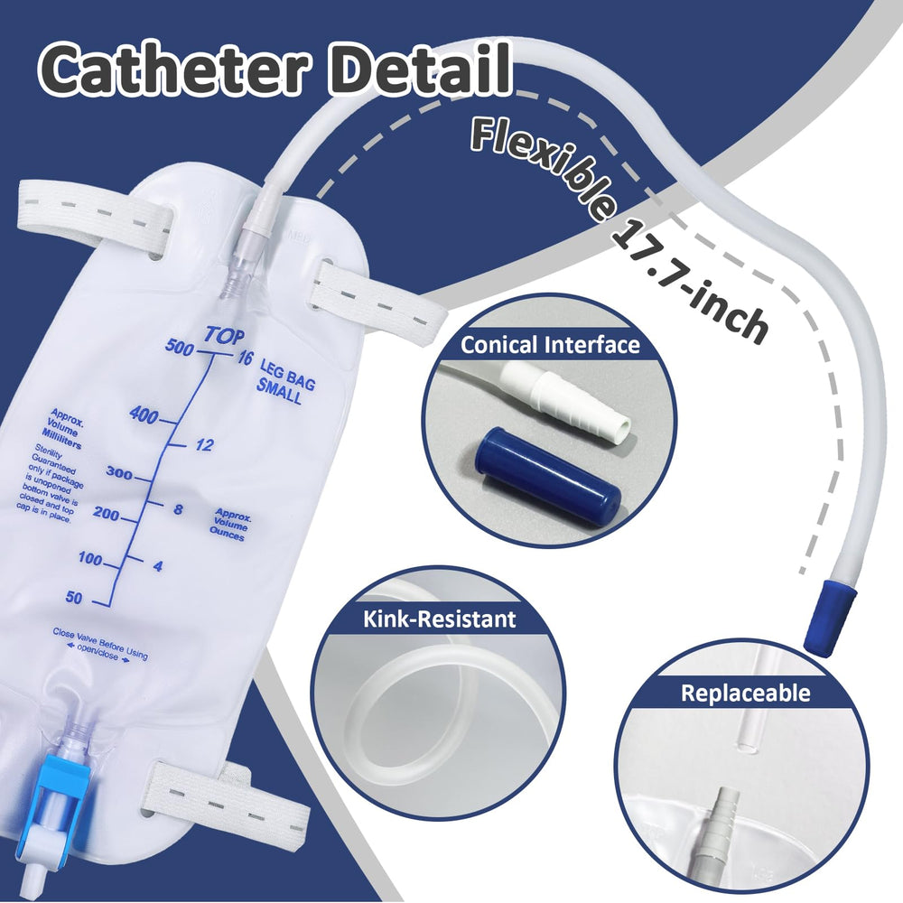Opstra Yee blue leg bag anti-backflow design prevents backflow
