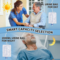 Opstra Yee 2000ml urinary bag with spill-resistant construction for reliable handling