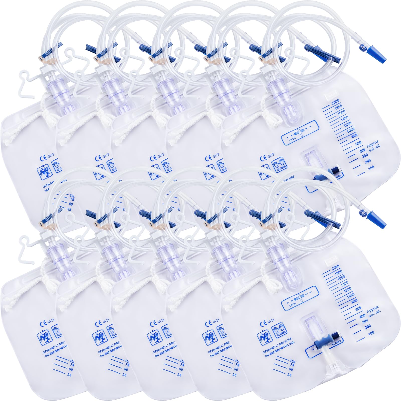 Opstra Yee urine bag with 2000ml clear scale for easy volume tracking