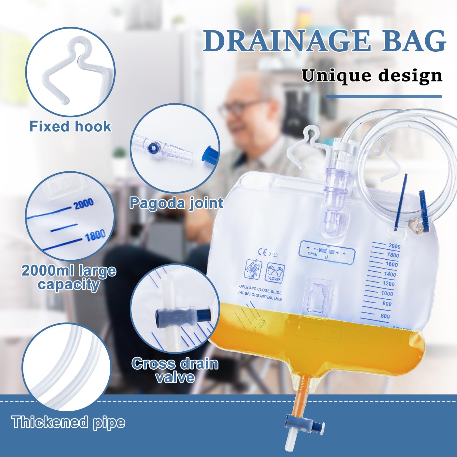 Opstra Yee urine bag with leak-proof anti-reflux design for hygiene