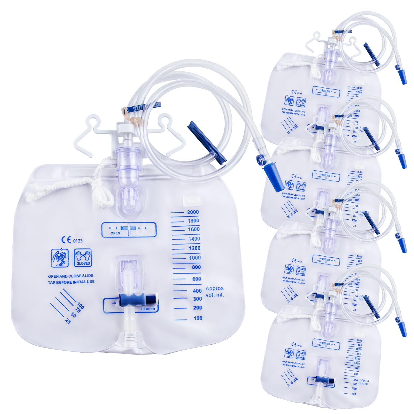 Opstra Yee urine bag with easy slide-valve for controlled drainage