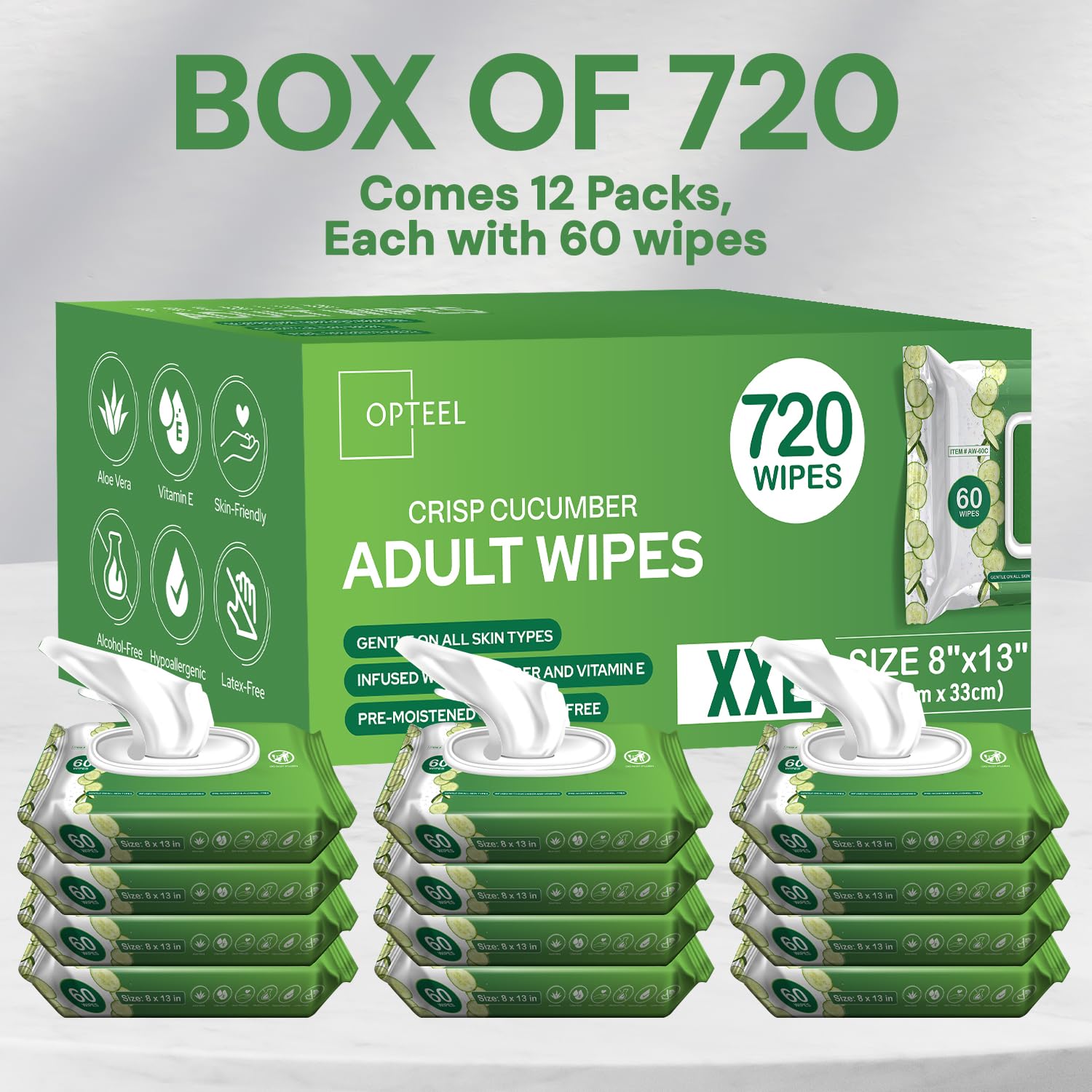 OPTEEL care-focused wipes ideal for caregivers managing elderly hygiene