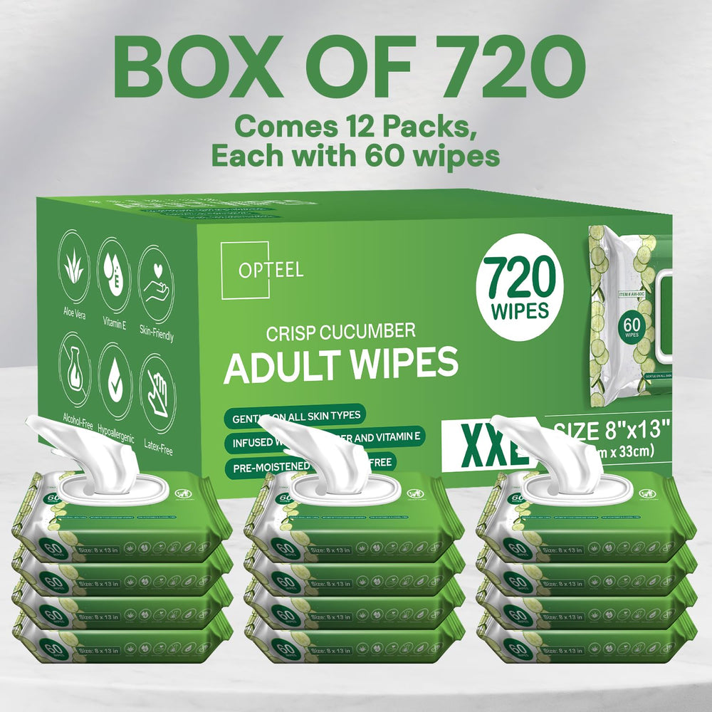 OPTEEL care-focused wipes ideal for caregivers managing elderly hygiene