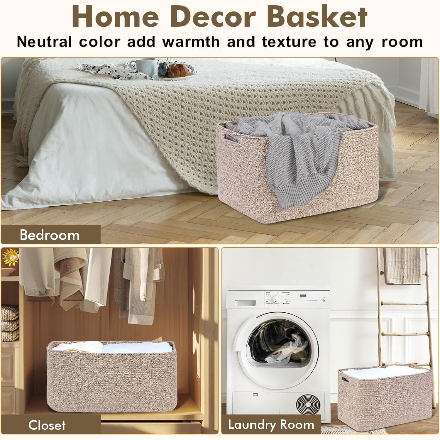 Optish 75L blanket basket being carried illustrating easy transport