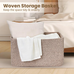 Optish 75L blanket basket folded to show space-saving design