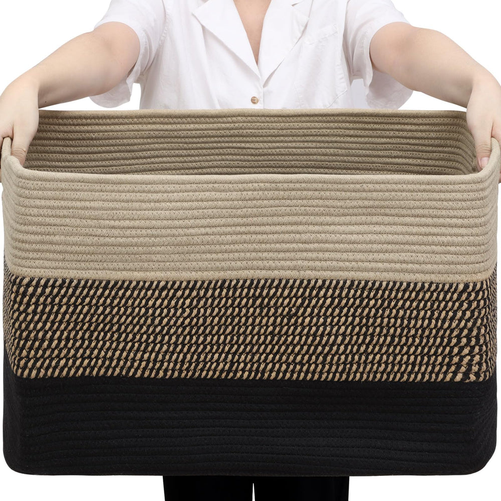 Optish 95L blanket basket, rectangular shape neatly organizing blankets