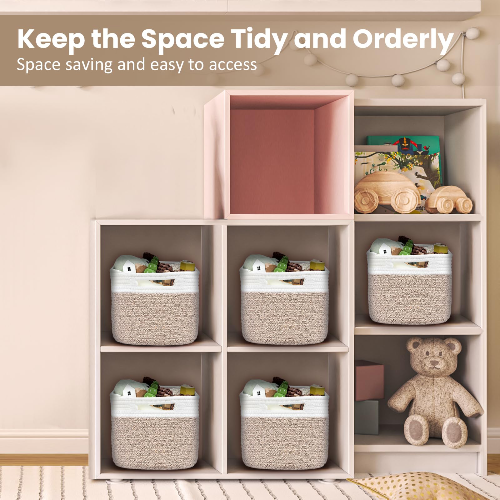 Optish basket for books keeps shelves neat